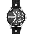 Diesel DZ7313 Mr. Daddy Chronograph Men's Watch – Black Dial & Black Leather Strap