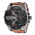 Diesel DZ7332 Mr. Daddy 2.0 Chronograph Men's Watch – Black Dial & Brown Leather Strap
