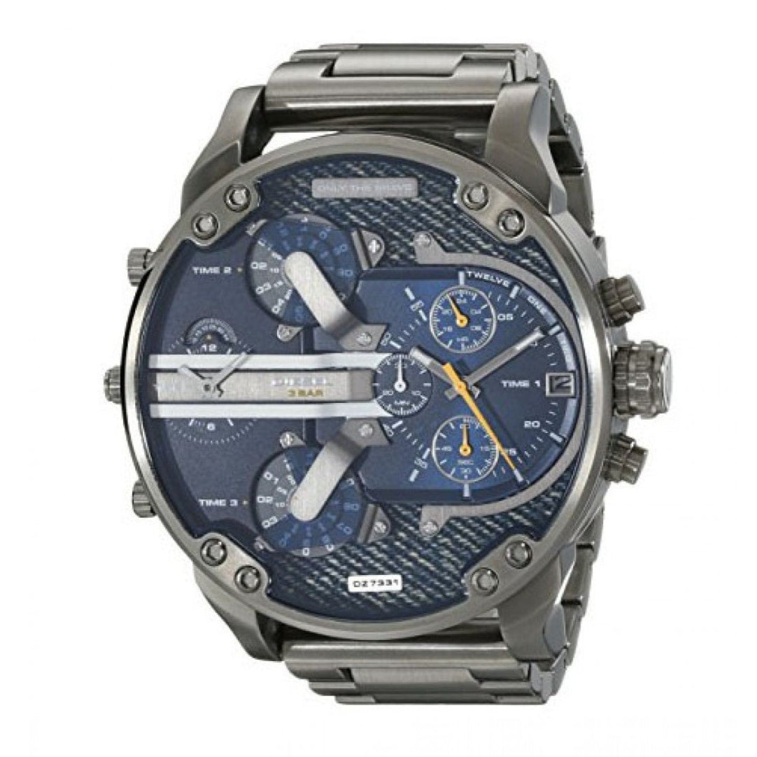 Diesel DZ7331 Big Daddy 2.0 Chronograph Men's Watch – Blue Dial & Grey Stainless Steel Strap