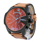 Diesel DZ4476 Mega Chief Chronograph Men's Watch – Black Dial & Brown Leather Strap