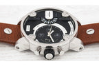 Diesel DZ7264 SBA Dual Time Men's Watch – Black Dial & Brown Leather Strap