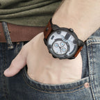 Diesel DZ7269 SBA Dual Time Chronograph Men's Watch – White Dial & Brown Leather Strap