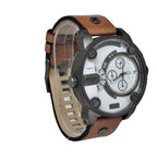 Diesel DZ7269 SBA Dual Time Chronograph Men's Watch – White Dial & Brown Leather Strap