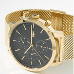 Armani Exchange Cayde AX2715 Men's Chronograph – Black Dial with Gold Mesh Stainless Steel Strap