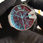 Diesel DZ4323 Mega Chief Chronograph Men's Watch – Black Dial & Black Leather Strap