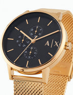 Armani Exchange Cayde AX2715 Men's Chronograph – Black Dial with Gold Mesh Stainless Steel Strap
