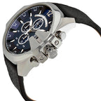 Diesel DZ4423 Mega Chief Chronograph Men's Watch – Blue Dial & Black Leather Strap