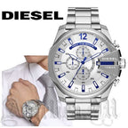 Diesel DZ4477 Mega Chief Chronograph Men's Watch – White Dial & Silver Stainless Steel Strap