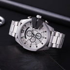 Diesel DZ4501 Mega Chief Chronograph Men's Watch – Silver Dial & Silver Stainless Steel Strap