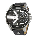 Diesel DZ7313 Mr. Daddy Chronograph Men's Watch – Black Dial & Black Leather Strap