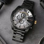 Diesel DZ4479 Mega Chief Chronograph Men's Watch – Grey Dial & Black Steel Strap