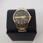 Armani Exchange Hampton AX2122 Men's Chronograph Watch – Black Dial with Gold Stainless Steel Strap