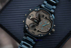 Diesel DZ7414 Daddy 2.0 Chronograph Men's Watch – Grey Dial & Blue Stainless Steel Strap