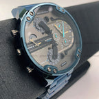 Diesel DZ7414 Daddy 2.0 Chronograph Men's Watch – Grey Dial & Blue Stainless Steel Strap