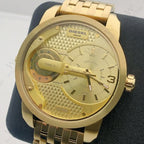 Diesel DZ7306 Mini Daddy Chronograph Men's Watch – Gold Dial & Gold Stainless Steel Strap