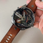 Diesel DZ7332 Mr. Daddy 2.0 Chronograph Men's Watch – Black Dial & Brown Leather Strap