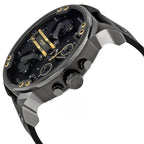 Diesel DZ7348 Mr. Daddy 2.0 Chronograph Men's Watch – Black Dial & Black Leather Strap